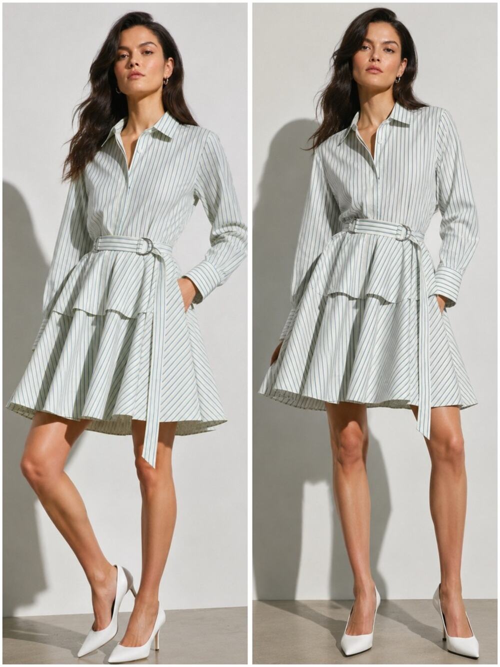 Derek Lam 10 Crosby Katherine Belted Stripe Shirt Dress NWT Size 8 Designer